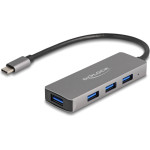 DeLock USB-C Hub 4x Usb 3.2 Gen 1 �����, 5Gbps, ���� - (63173)