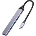 Powertech USB-C Hub 4x Usb �����, ���� - (PTH-079)
