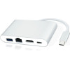 Powertech USB-C Hub HDMI/RJ45/USB/USB-C Pd �����, ���� - (PTH-085)
