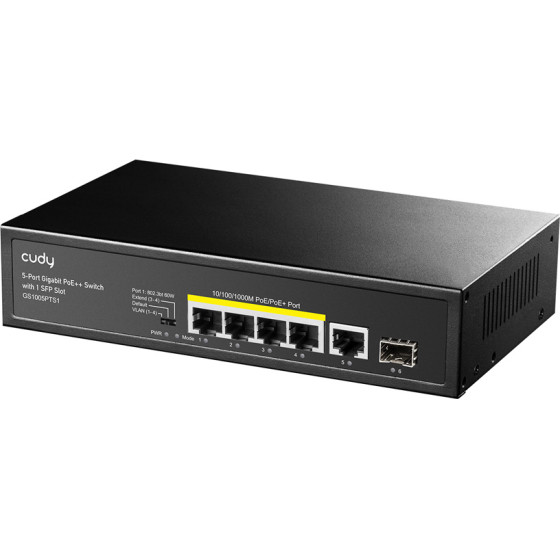 Cudy PoE+ Switch 5-Port PoE+, 1x SFP, 120W, V1.0 - (GS1005PTS1)