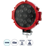 GloboStar Vehicle & Forklift Work Lights - ���� �������� ��� ������� ���������� - ����� Led 45W Dc 9-80V ��������� IP67 ����� ������� �20 x �18 x �5cm - (85422)
