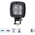 GloboStar E4 Mark Vehicle & Forklift Work Lights - ���� �������� ��� ������� ���������� - ����� Led 20W Dc 10-30V ��������� IP67 ����� ����� 6000K �14 x �9.5 x �3cm - (85427)