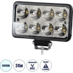 GloboStar Vehicle & Forklift Work Lights - ���� �������� ��� ������� ���������� - ����� Led 24W Dc 9-80V ��������� IP67 ����� ����� 6000K �15.5 x �9 x �5.5cm - (85419)