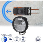 GloboStar E9 Mark Forklift Safety Lights - ���� �������������� & ������������ ��������� ��� ���������� - ����� Led 10W Dc 9-80V ��������� IP67 ���� & ����� ����� 6000K �12.5 x �10 x �6.5cm - (85429)