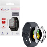 Volte-Tel Tempered Glass Samsung Watch 5 40mm 1.2'' 9H 0.30mm Pc Edge Cover With Key 3D Full Glue Full Cover SILVER - (5205308325717)