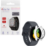 Volte-Tel Tempered Glass Samsung Watch 5 44mm 1.4'' 9H 0.30mm Pc Edge Cover With Key 3D Full Glue Full Cover WHITE - (5205308325786)