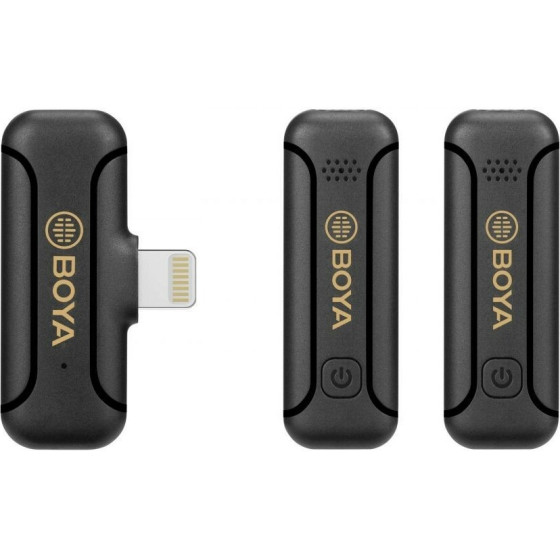 BOYA 2,4GHz Mobile wireless mic For IOS iPhone (2 transmitters, two person vlog) - (BY-WM3T2-D2)