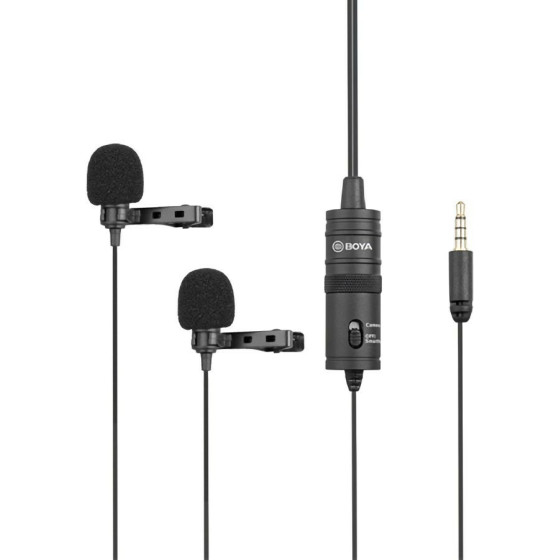 BOYA wired mic Dual Lavalier Microphone - (BY-M1DM)