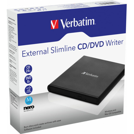 Verbatim ��������� CD-Dvd Writer Drive Usb 2.0 ����� - (98938)