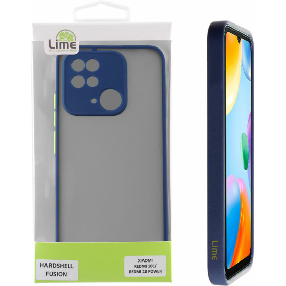Lime ���� Xiaomi Redmi 10C/Redmi 10 Power 6.71'' Hardshell Fusion Full Camera Protection Blue With Yellow KEYS