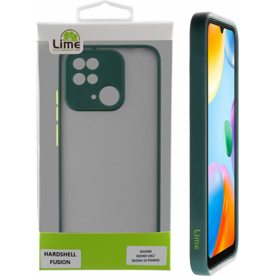 Lime ���� Xiaomi Redmi 10C/Redmi 10 Power 6.71'' Hardshell Fusion Full Camera Protection Green With Yellow KEYS
