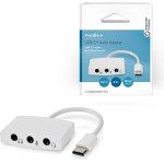 Nedis CCGB65900WT01 Usb 2.0 TYPE-C Adapter USB-C Male - 3.5mm Female 0.10m WHITE
