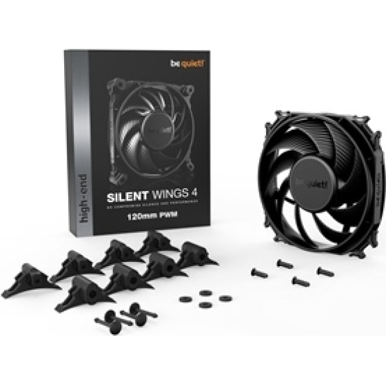 Bequiet Fan Silent Wings 4 120MM Pwm 4 Pin PWM, 1600RPM, 48,7CFM/82,74M3/H, 18,9 dB, Lifespan 300000h, BLACK, 5YW. - (BL093)