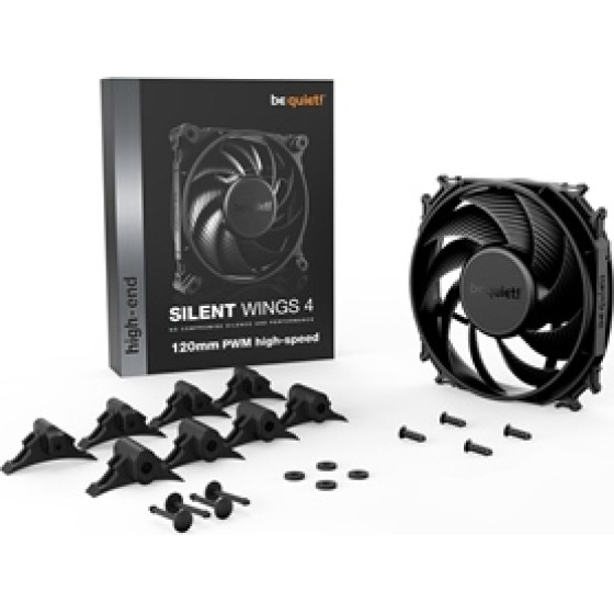 Bequiet Fan Silent Wings 4 120MM Pwm HIGH-Speed 4 Pin PWM, 2500RPM, 76,7CFM/130,31M3/H, 31,2 dB, Lifespan 300000h, BLACK, 5YW. - (BL094)