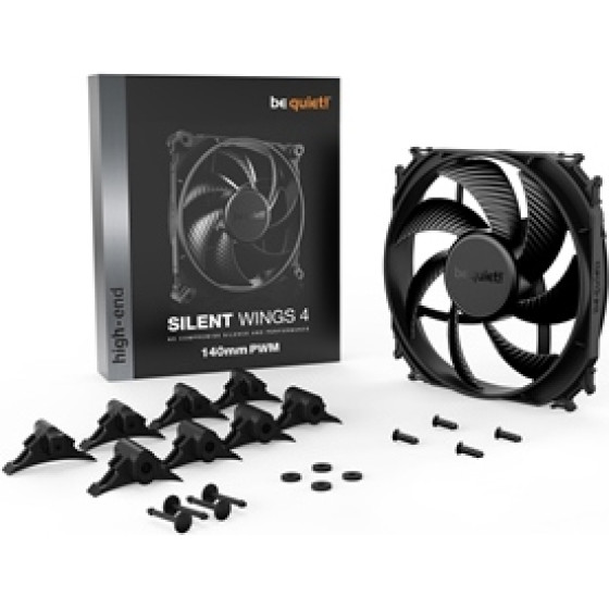 Bequiet Fan Silent Wings 4 140MM Pwm 1100RPM, 51,3CFM/87,16M3/H, 13,6 dB, Lifespan 300000h, BLACK, 5YW. - (BL096)