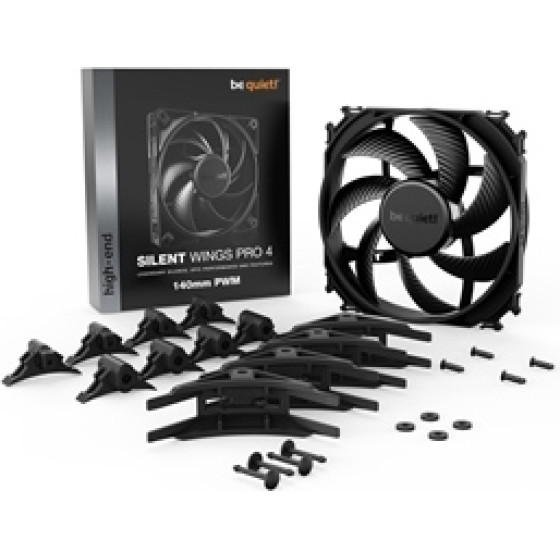 Bequiet Fan Silent Wings Pro 4 140MM Pwm 2400RPM, 97,41CFM/165,5M3/H, 36,8 dB, Lifespan 300000h, BLACK, 5YW. - (BL099)