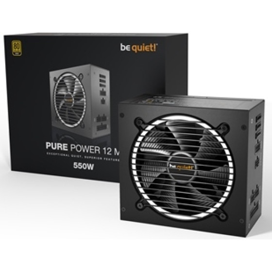 Bequiet Psu Pure Power 12 M 550W Gold CERTIFIED, Modular CABLES, Silent Optimized 12CM FAN, 10YW. - (BN341)