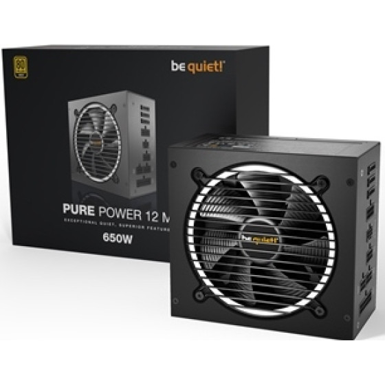 Bequiet Psu Pure Power 12 M 650W Gold CERTIFIED, Modular CABLES, Silent Optimized 12CM FAN, 10YW. - (BN342)
