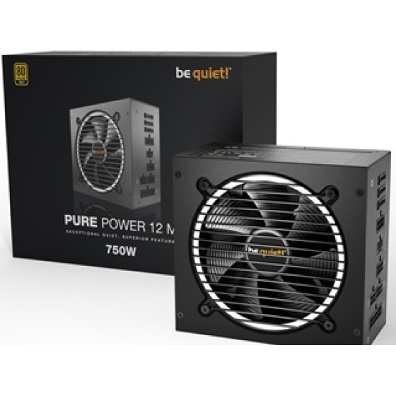 Bequiet Psu Pure Power 12 M 750W Gold CERTIFIED, Modular CABLES, Silent Optimized 12CM FAN, 10YW. - (BN343)