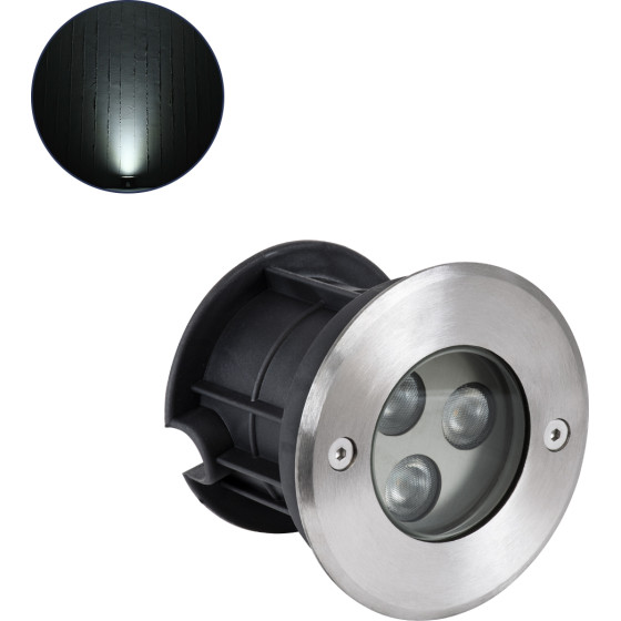 GloboStar UNDERWATER-Huni ��������� ������� ��������� ���� ������ ��� ����������� Led 3W 300lm 30� Dc 24V ��������� IP68 �10 x �7.5cm ����� ����� 6000K - ���������� ������ - 3 Years Warranty - (90415)