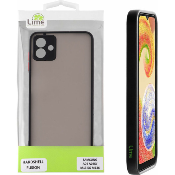 Lime ���� Samsung A04 A045/M13 5G M136 6.5'' Hardshell Fusion Full Camera Protection Black With Red KEYS