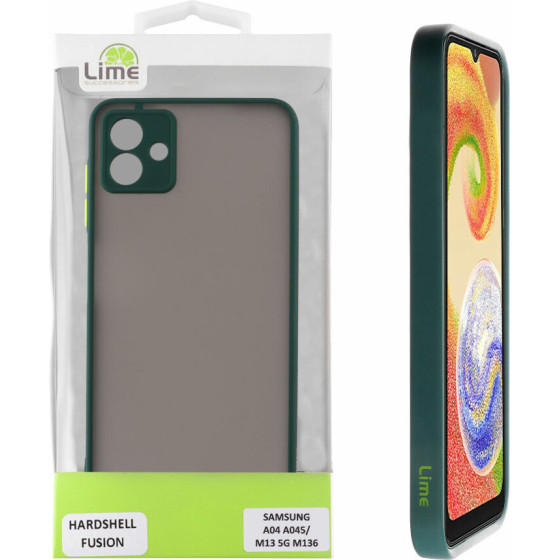 Lime ���� Samsung A04 A045/M13 5G M136 6.5'' Hardshell Fusion Full Camera Protection Green With Yellow KEYS