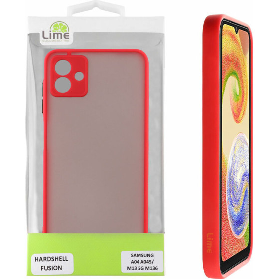 Lime ���� Samsung A04 A045/M13 5G M136 6.5'' Hardshell Fusion Full Camera Protection Red With Black KEYS