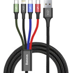 Baseus Braided Usb To Lightning / 2x Type-C / Micro Usb Cable ��������� 1.2m - (CA1T4-B01)