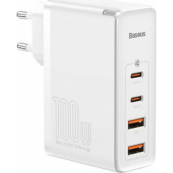 Baseus ��������� ����� ������� �� 2 ����� USB-A ��� 2 ����� USB-C 100W Quick Charge 4+ ������ - (CCGAN2P-L02)
