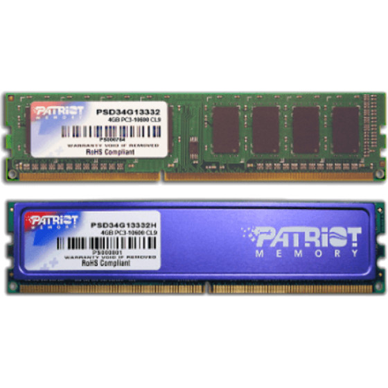 Patriot DDR3 Non-ECC Unbuffered 4GB - (PSD34G13332)