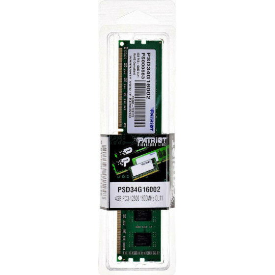 Patriot DDR3 Non-ECC Unbuffered 4GB - (PSD34G16002)