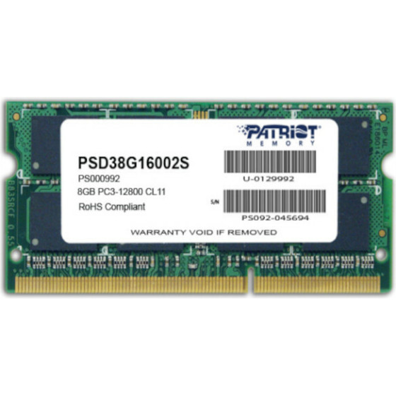 Patriot DDR3 SODIMM 4GB - (PSD34G16002S)