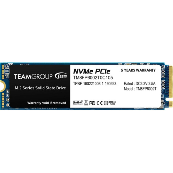 TeamGroup MP33 2Tb M.2 NVME PCI EXP 3.0 1600/1000 - (TM8FP6002T0C101)