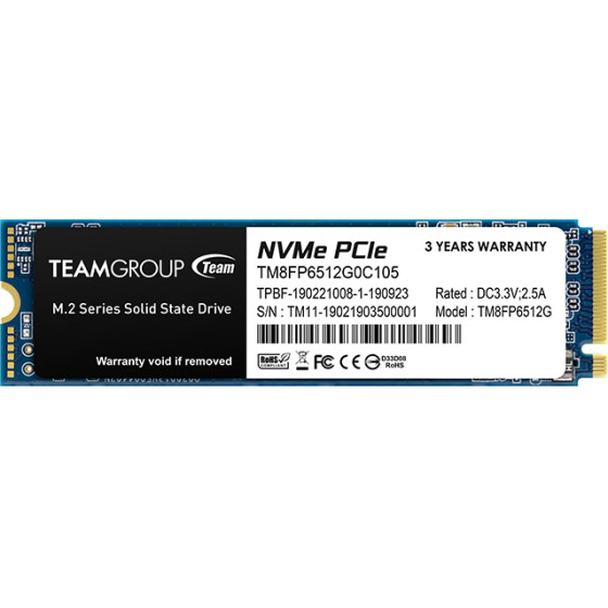 TeamGroup MP33 PRO SSD 512GB M.2 NVME PCI EXPRESS 3.0 - (TM8FPD512G0C101)