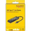 DeLock Card Reader ��� Micro SD/SD/CF/MS/xD, USB-C, ����� - (91739)