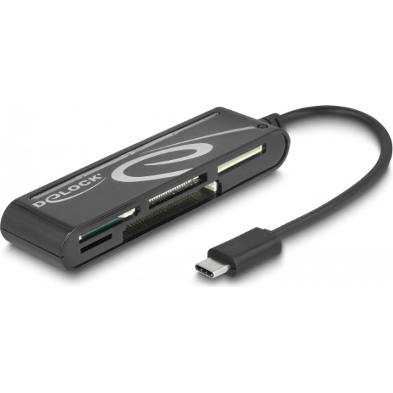 DeLock Card Reader ��� Micro SD/SD/CF/MS/xD, USB-C, ����� - (91739)