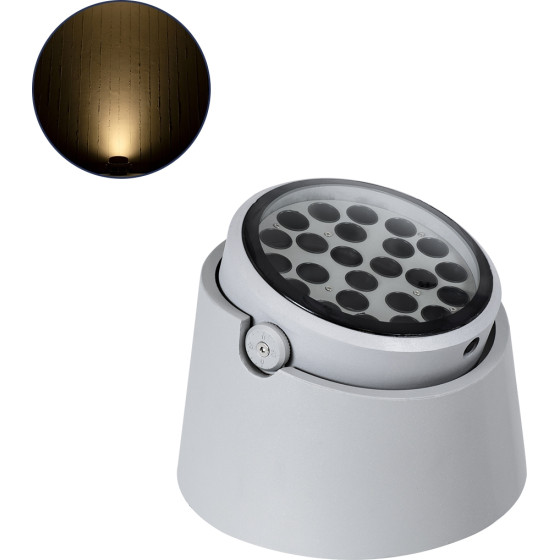 GloboStar FLOOD-Rana ���������� ��������� - ���� �������� Wall Washer ��� ������� ������� Led 36W 3240lm 5� Dc 24V ��������� IP67 �26.5 x �20cm ����� ����� 2700K - ���� - 3 Years Warranty - (90489)