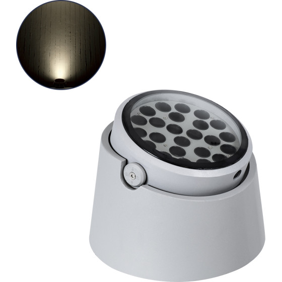 GloboStar FLOOD-Rana ���������� ��������� - ���� �������� Wall Washer ��� ������� ������� Led 36W 3420lm 5� Dc 24V ��������� IP67 �26.5 x �20cm ������ ����� 4500K - ���� - 3 Years Warranty - (90490)
