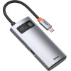 Baseus Multifunctional Hub Docking Station 4 In 1 Type-C Gray - (CAHUB-CY0G)