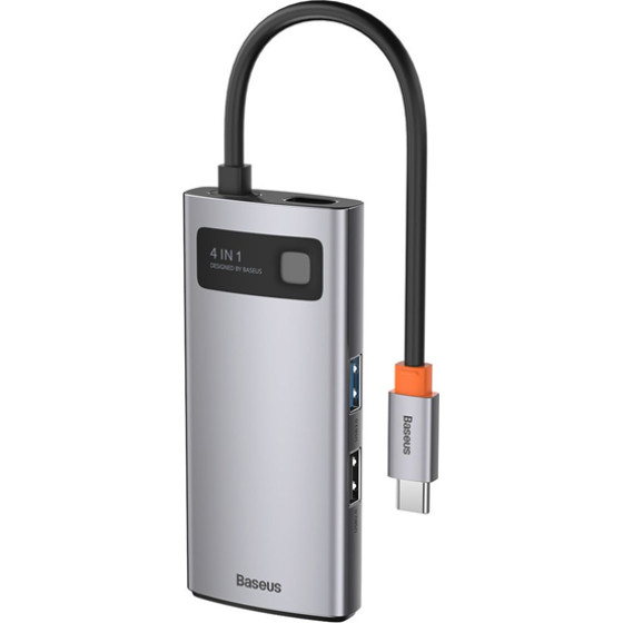 Baseus Multifunctional Hub Docking Station 4 In 1 Type-C Gray - (CAHUB-CY0G)