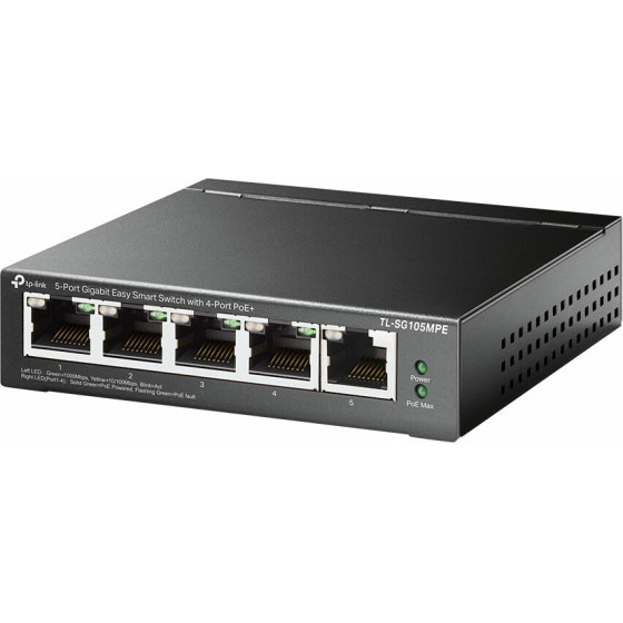 TP-Link 5-Port Gigabit Easy Smart Switch With 4-Port PoE+ - (TL-SG105MPE)