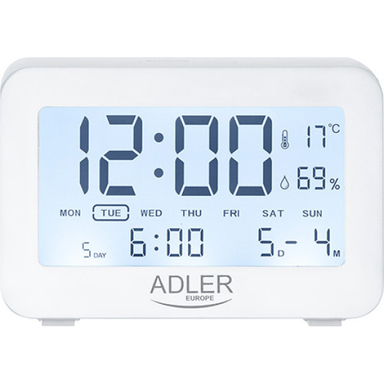 Adler Alarm Clock White - (AD1196W)