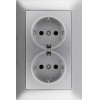 Entac Arnold Recessed Wall Socket 2x Earthed Silver - (ERWS2E-ARN-S)