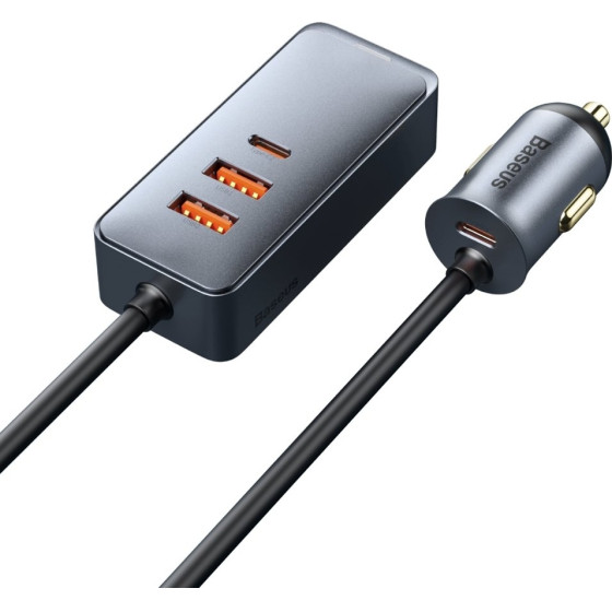 Baseus ��������� ����������� Type C �� �������� 1.5m 2x USB-A 1x Type C 120W Pps Qc Pd ���� - (CCBT-A0G)
