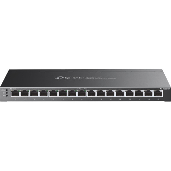 TP-Link Jetstream Switch 16-Port Gigabit, 8x PoE+, Ver. 1.0 - (TL-SG2016P)