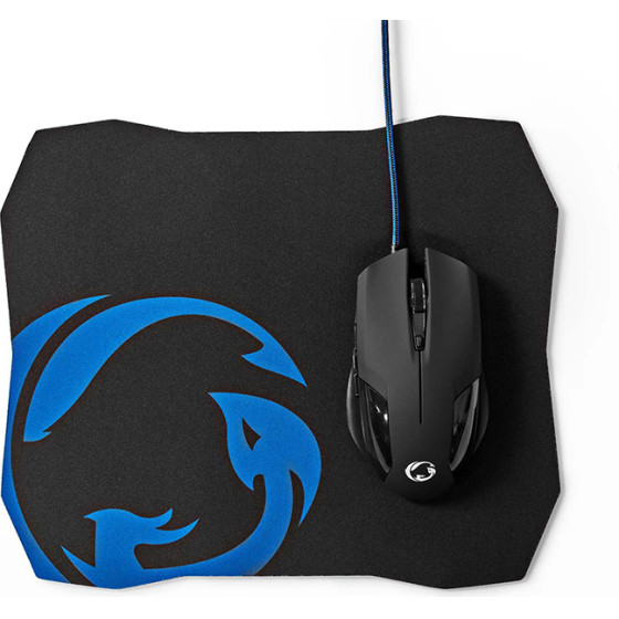 Nedis GMMP110BK Wired Gaming Mouse & Mousepad Set 200 / 2400 / 4800 / 7200 DPI
