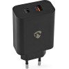 Nedis WCPD65W130BK Wall Charger With 2 Outputs USB-A / USB-C 65W