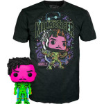 Funko Pop! Tee (Adult): Marvel What If...? - Infinity Killmonger (Blacklight) (Special Edition) Bobble-Head Vinyl Figure T-Shirt (XL)