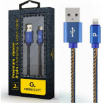 Cablexpert Premium Jeans 8-Pin Cable With Metal Connectors 2M Blue - (CC-USB2J-AMLM-2M-BL)