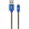 Cablexpert Premium Jeans 8-Pin Cable With Metal Connectors 2M Blue - (CC-USB2J-AMLM-2M-BL)